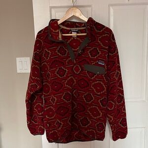 Patagonia Red and Brown Synchilla Pullover
